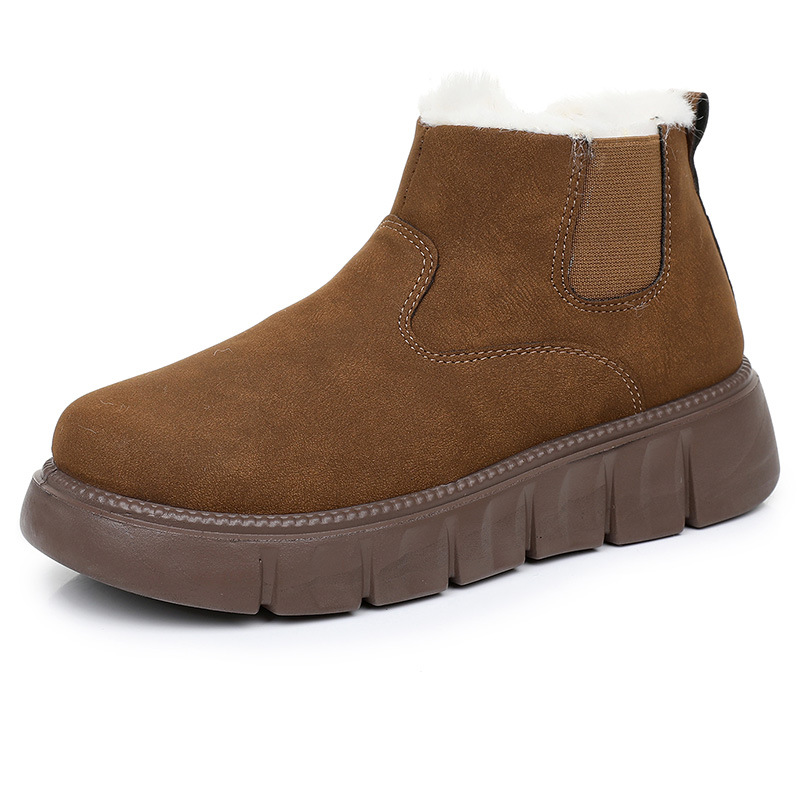 2025 Women’s Slip-On Winter Snow Boots – Warm Fur Lining, Non-Slip Sole & Platform Comfort