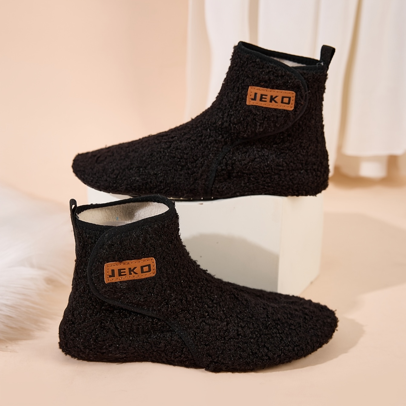 Women’s Cozy Fleece Slippers – Warm, Lightweight High-Top Slip-On House Shoes with Non-Slip Sole
