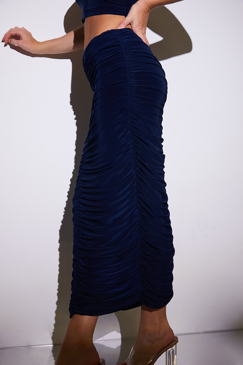 Ruched Maxi Skirt