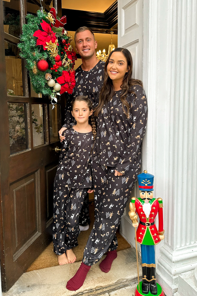 Kids Christmas Tree Print Matching Family PJ Set