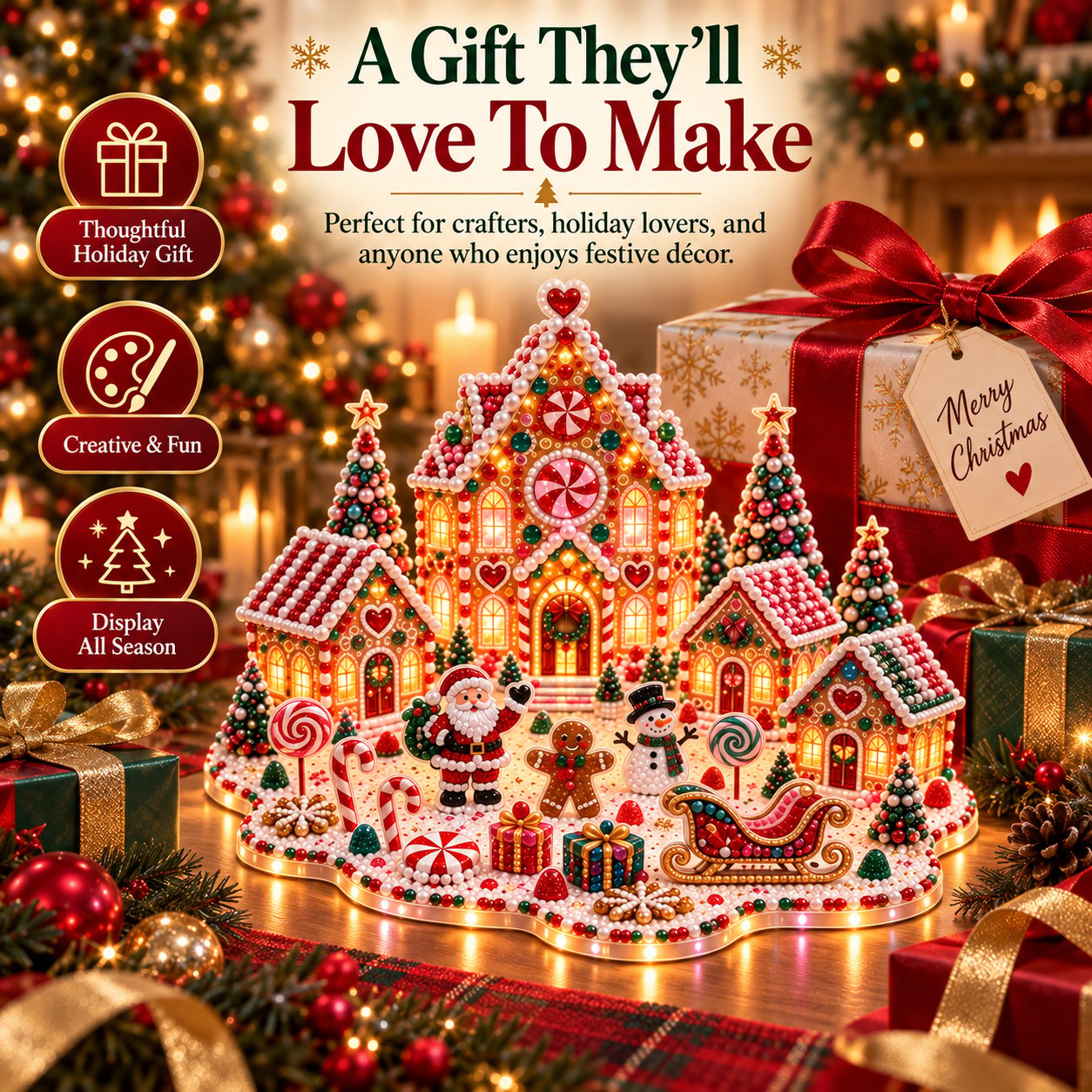 DIY light up magical gingerbread Christmas village