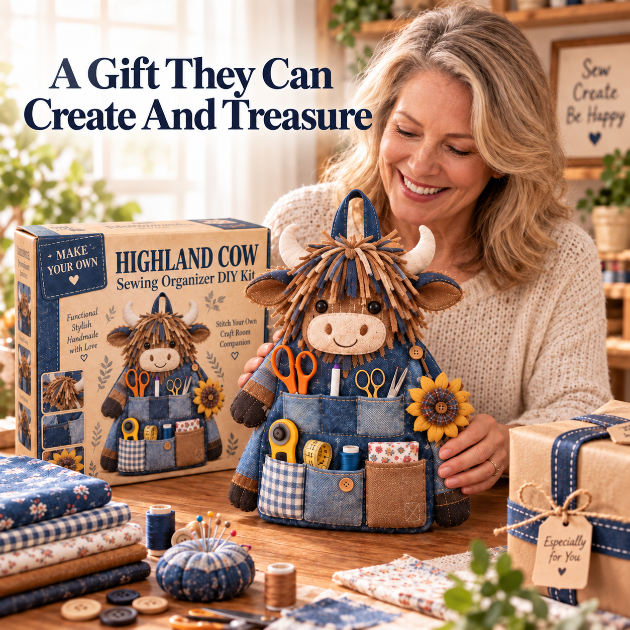 🧵 Beginner-Friendly DIY Animal Sewing Caddy Kit