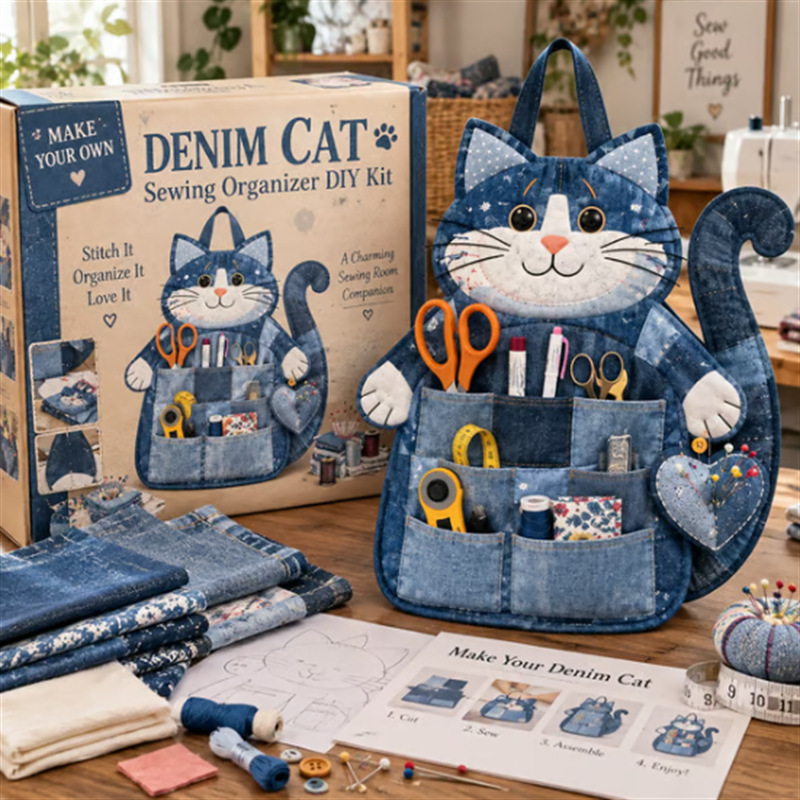 🧵 Beginner-Friendly DIY Animal Sewing Caddy Kit
