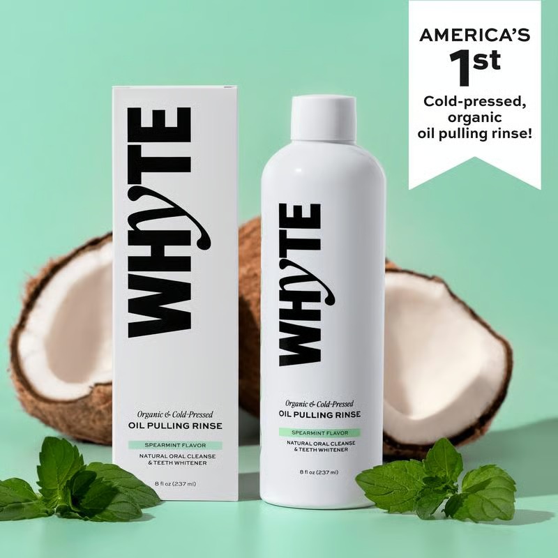 ✨ Spearmint Oil Pulling Rinse —Natural Oral Cleanse & Teeth Whitener