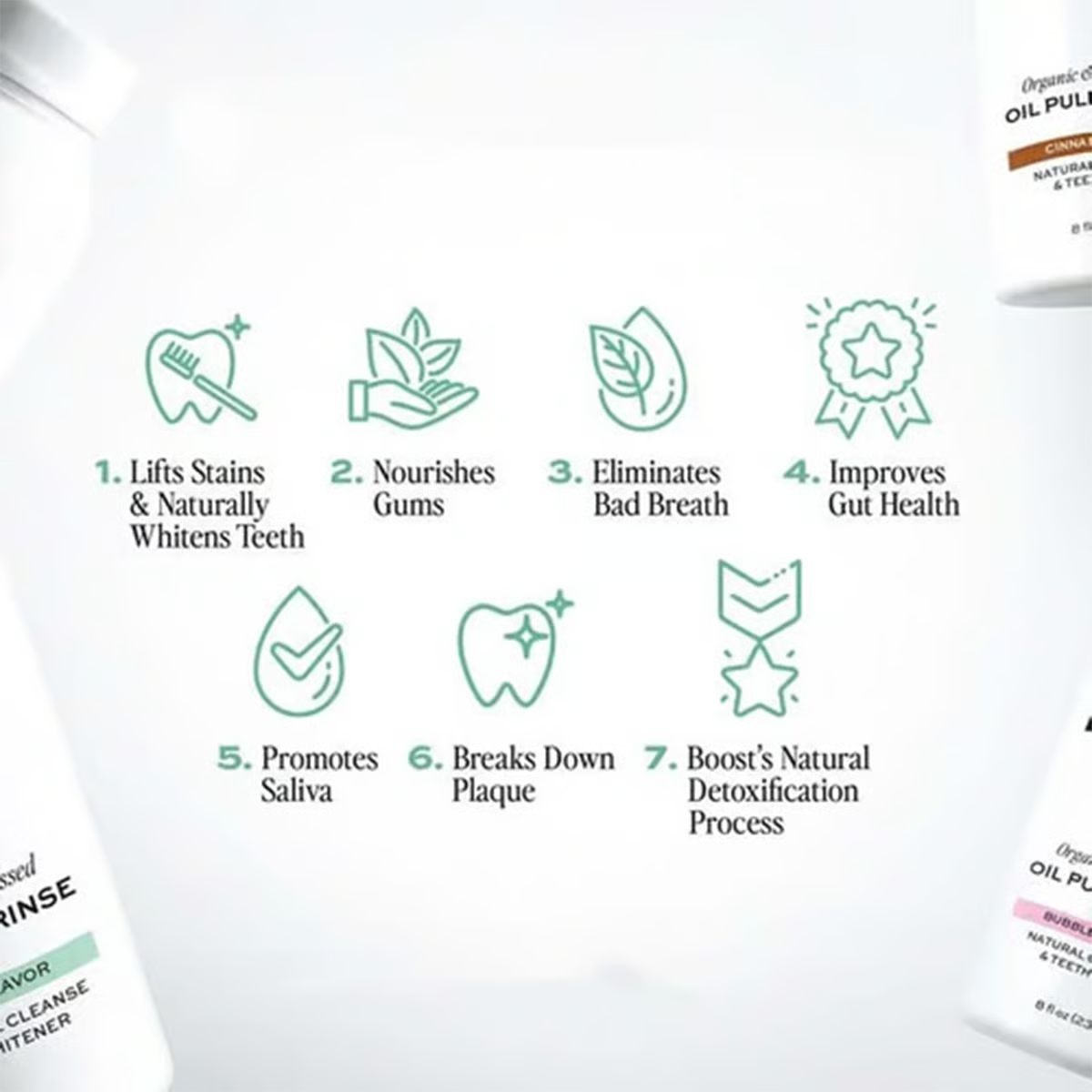 ✨ Spearmint Oil Pulling Rinse —Natural Oral Cleanse & Teeth Whitener