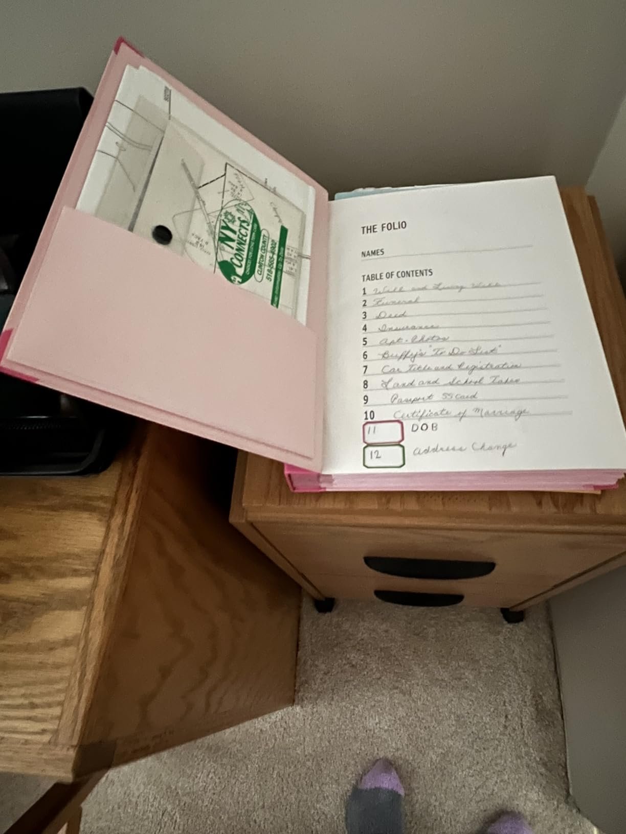 &ldquo;Organization&rdquo; Make it easy for the person left behind to take care of your affairs.