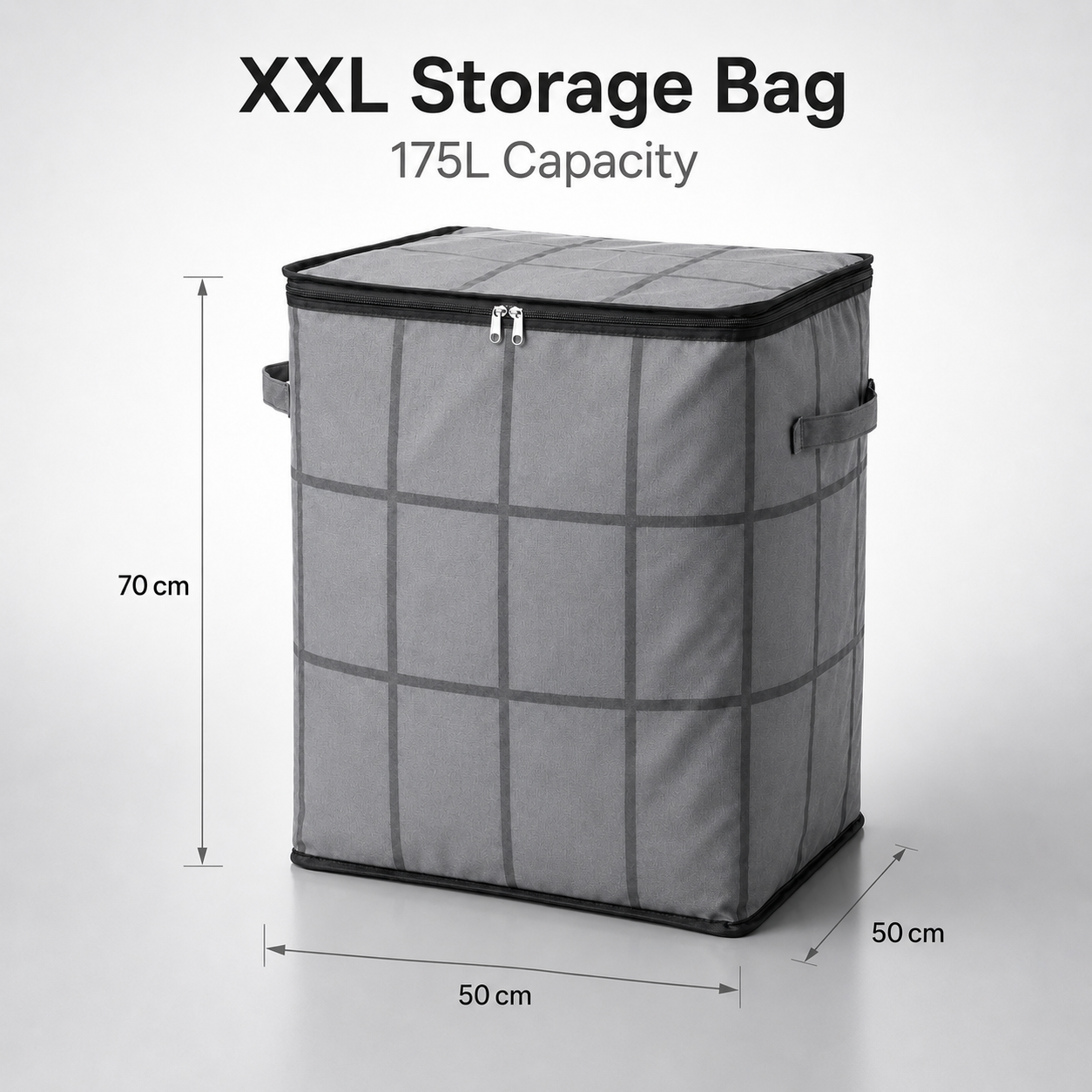 175L storage bag dimensions: 50 x 50 x 70 cm