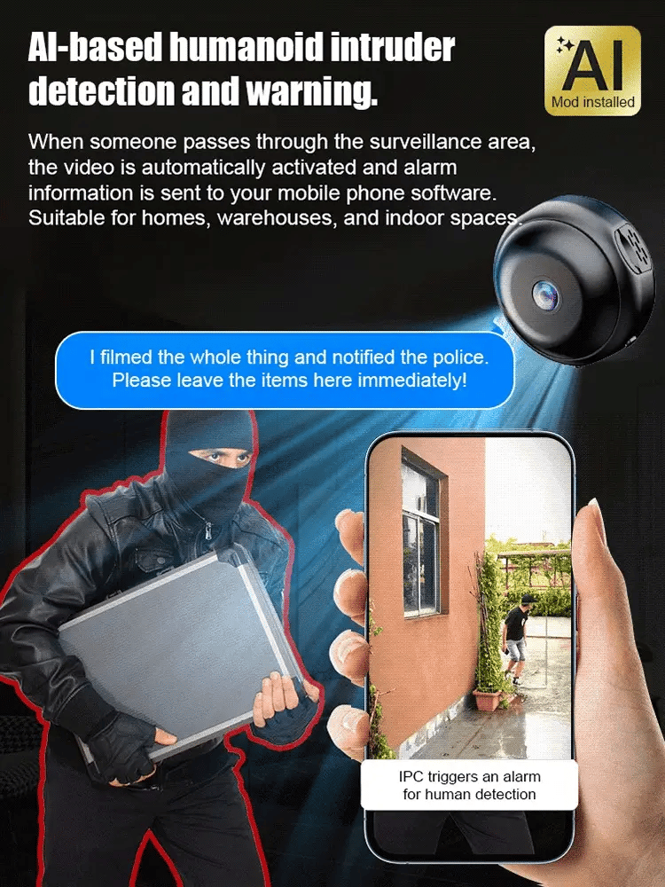 【Hidden camera HD night vision】No WI-FI or electricity required💯Tiny and installs in 1 second ⚠️Remote real-time viewing
