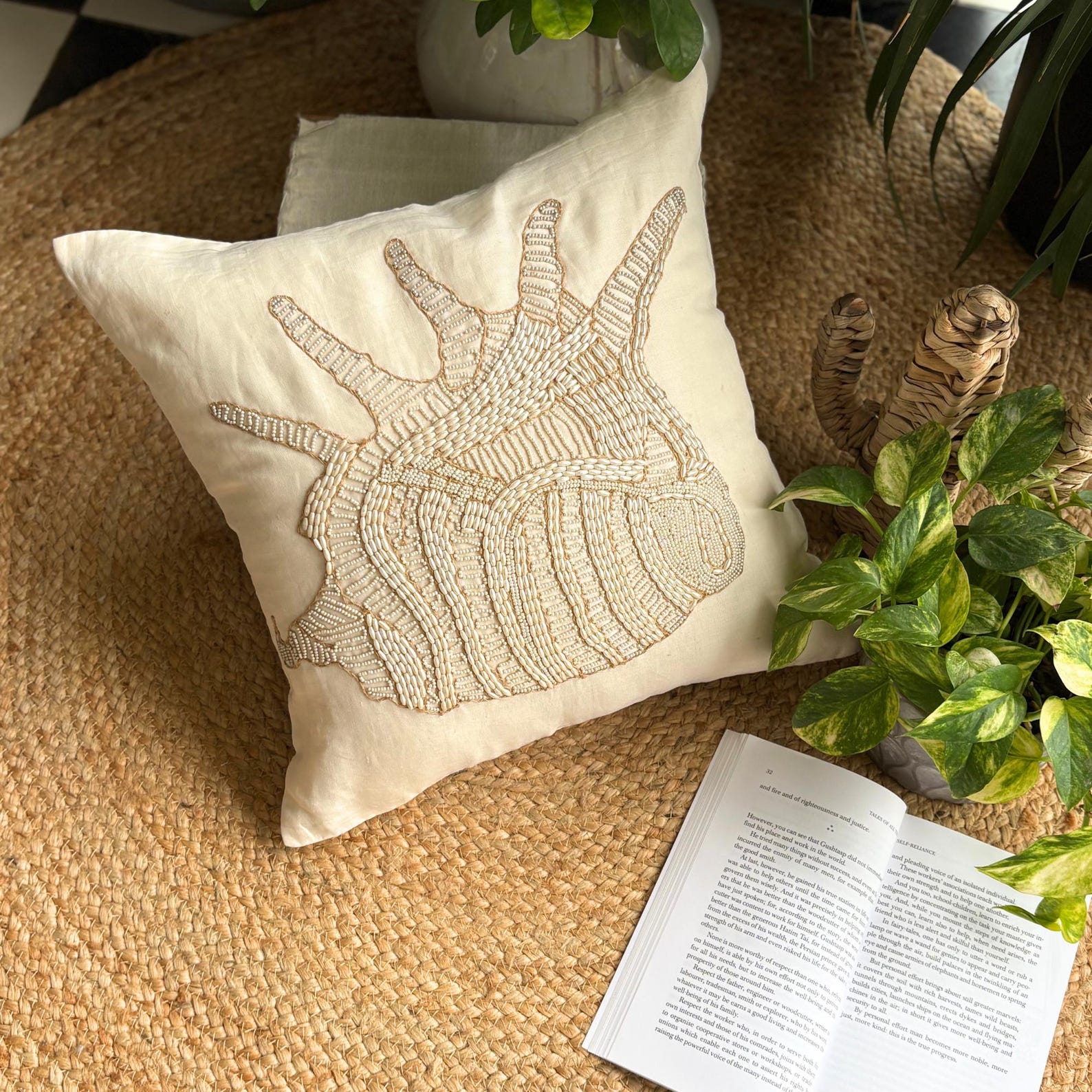 Seahorse Pattern throw pillow cover, product view 9