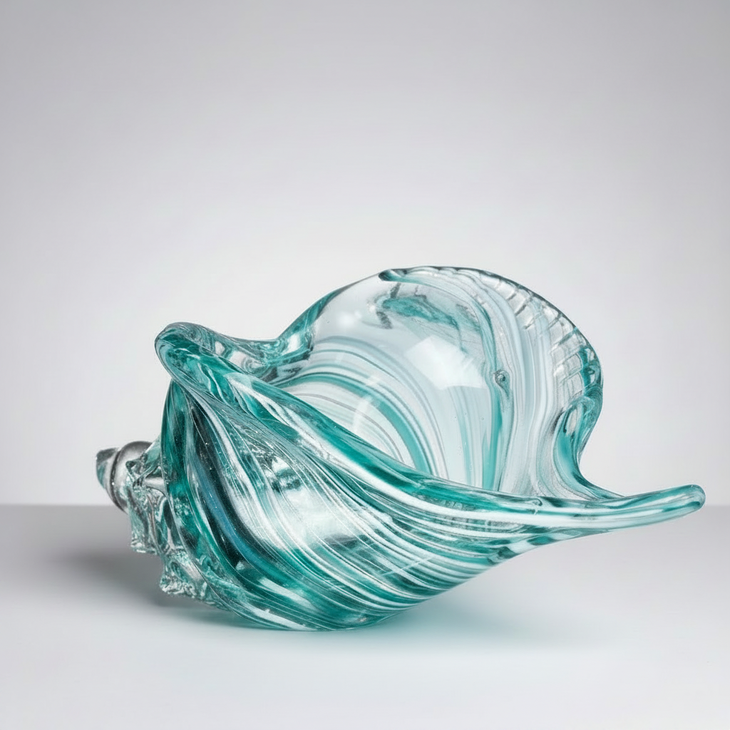 Sea Hand Blown Glass Conch Shell Art Figurine product view