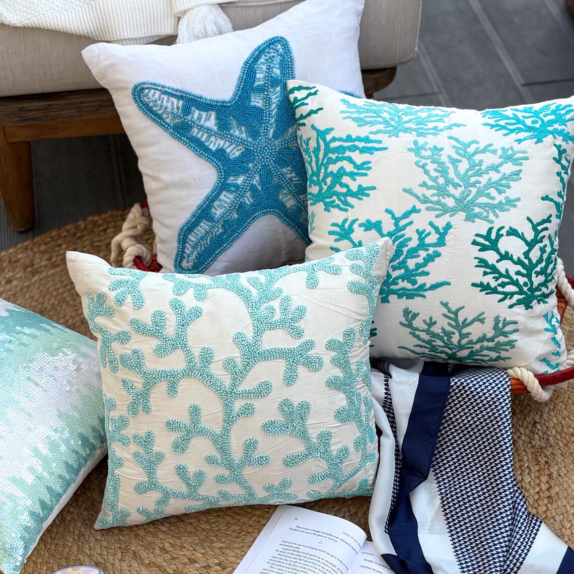 Starfish Motif throw pillow cover, product view 4