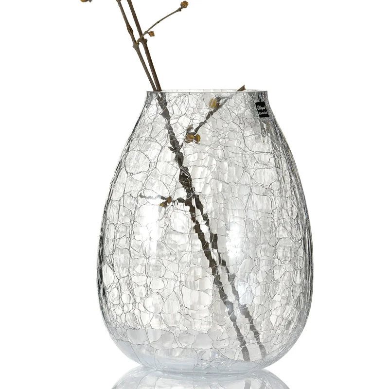 Cracked Ice Lucite Glass Vase product detail view 2
