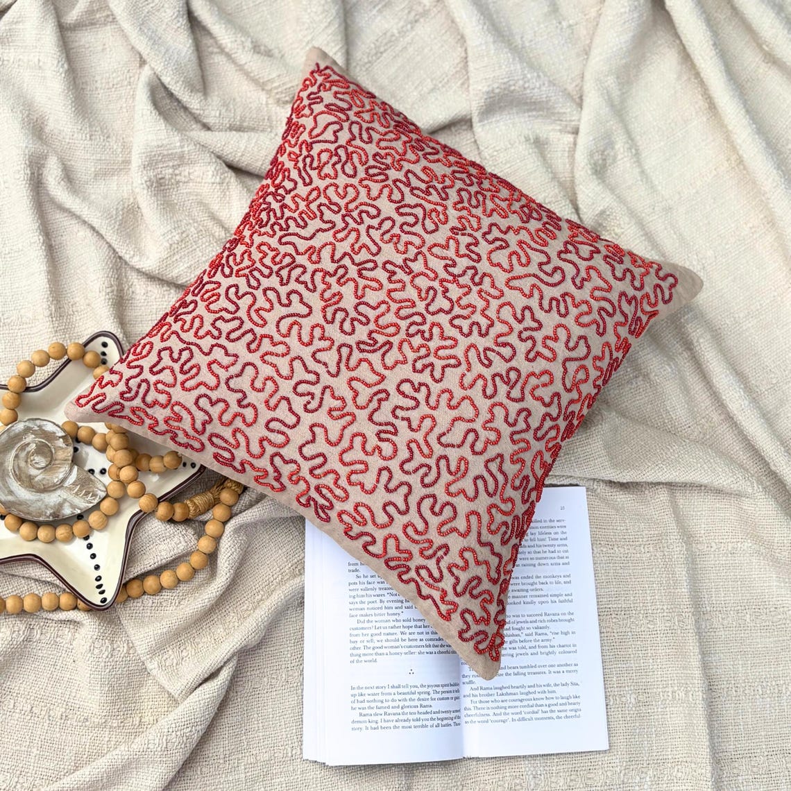 Floral Maze throw pillow cover, product view 3