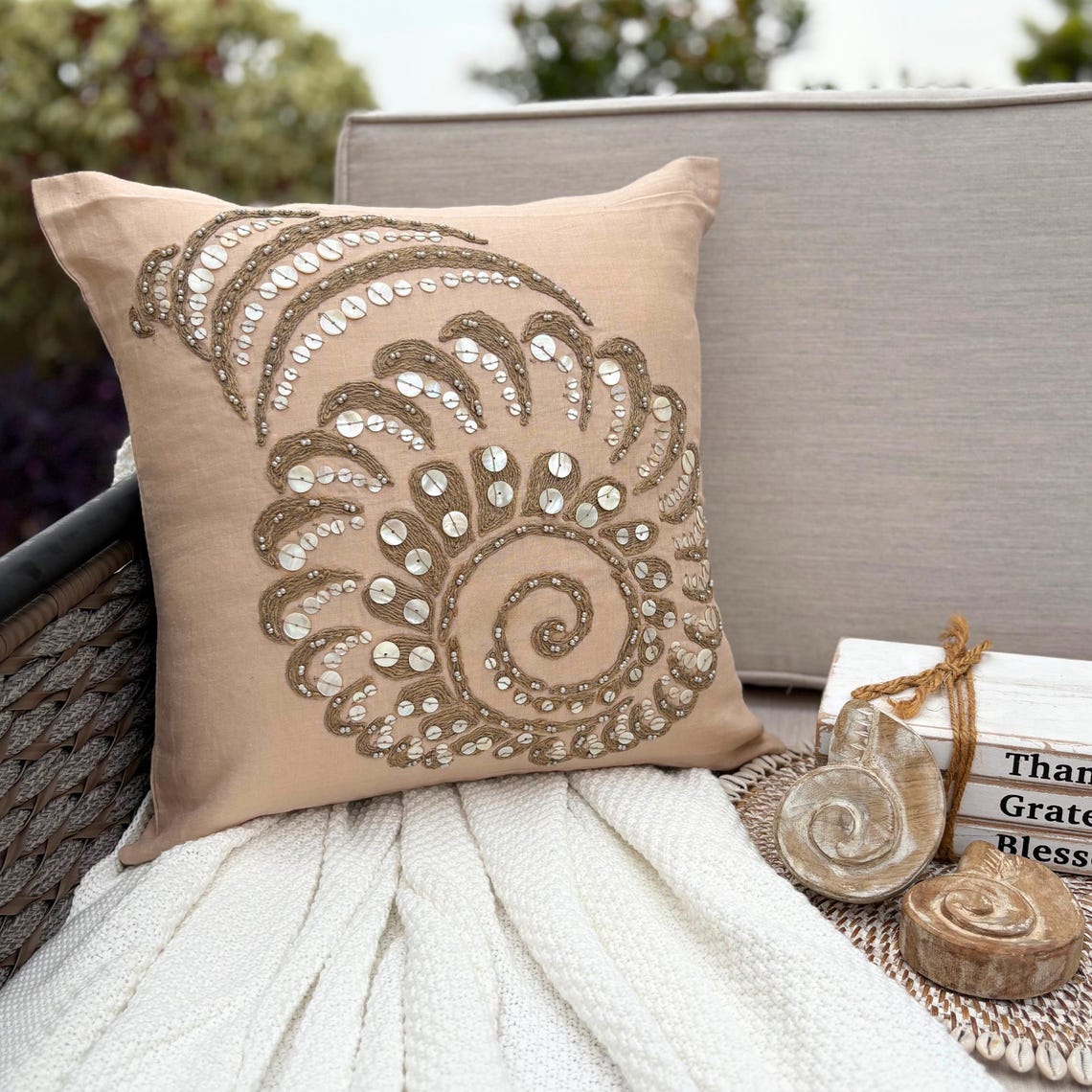 Scattered Shell throw pillow cover, product view 5