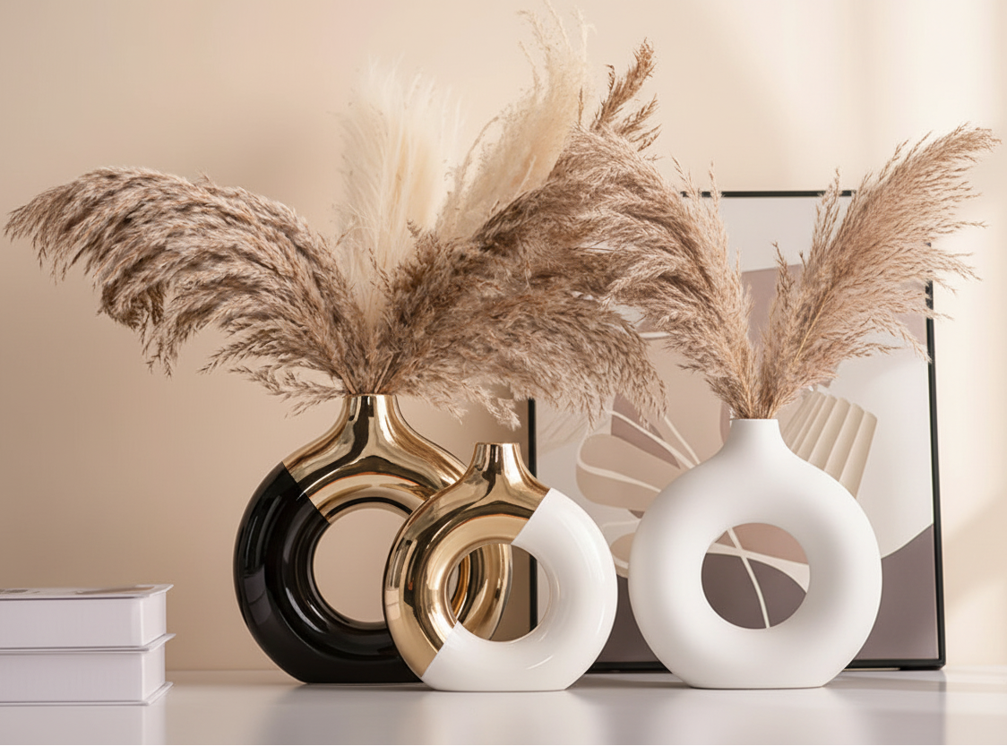Accent Ceramic Modern Donut Vase product view
