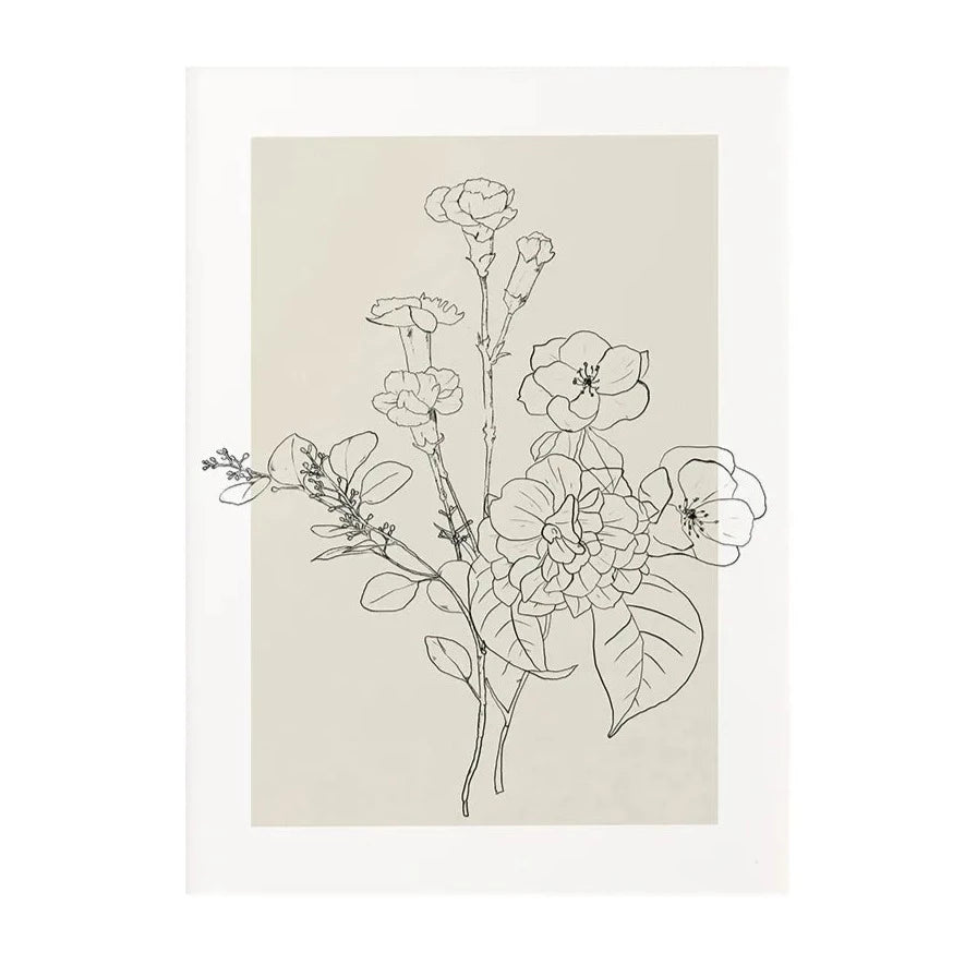 Floral Sketch Wall Art Print product detail view 5