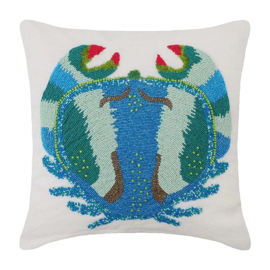 Coastal Crab throw pillow cover, product view 7