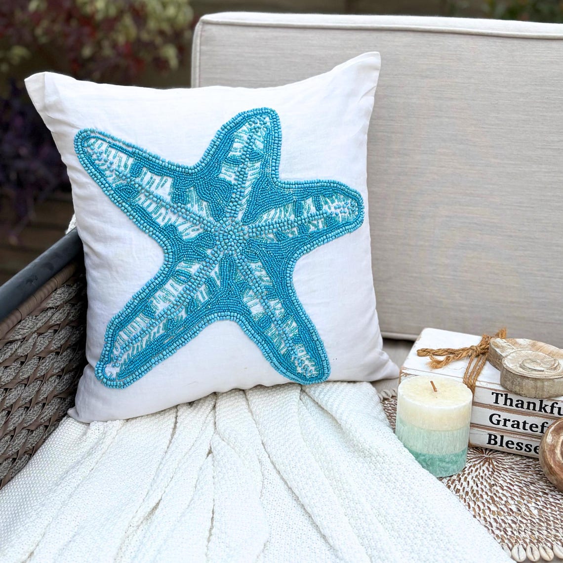 Starfish Motif throw pillow cover, product view 6