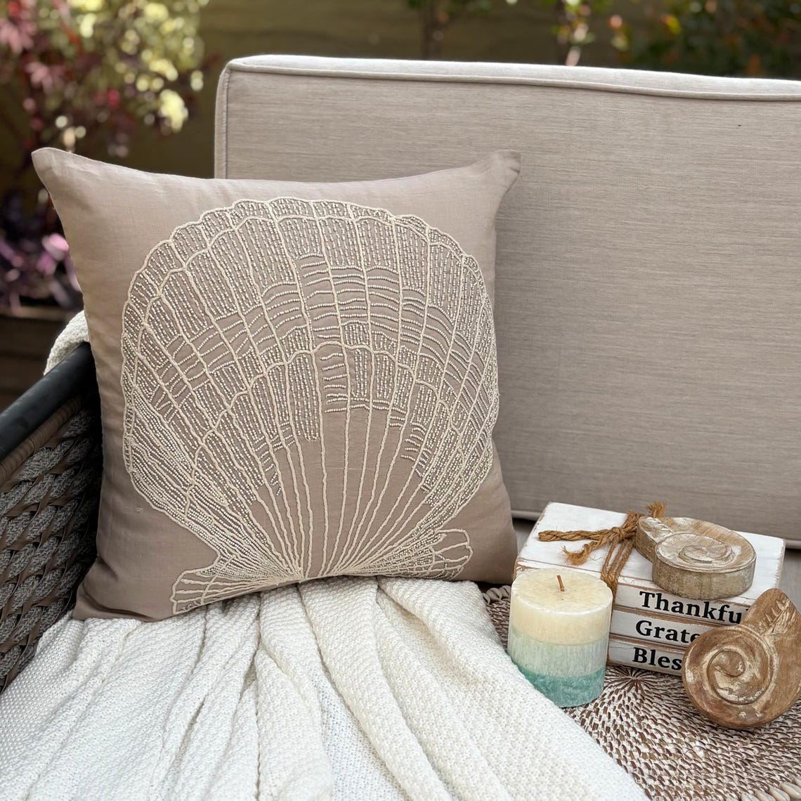 Scallop Shell throw pillow cover, product view 5