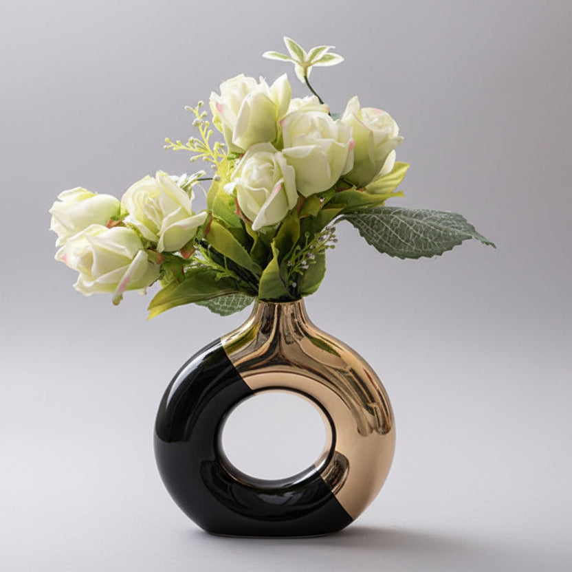 Accent Ceramic Modern Donut Vase product detail view 4
