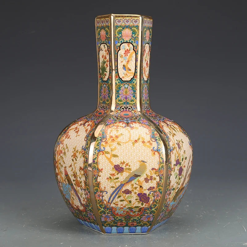 Traditional Porcelain Antiqued Handcrafted Krater Vase product view
