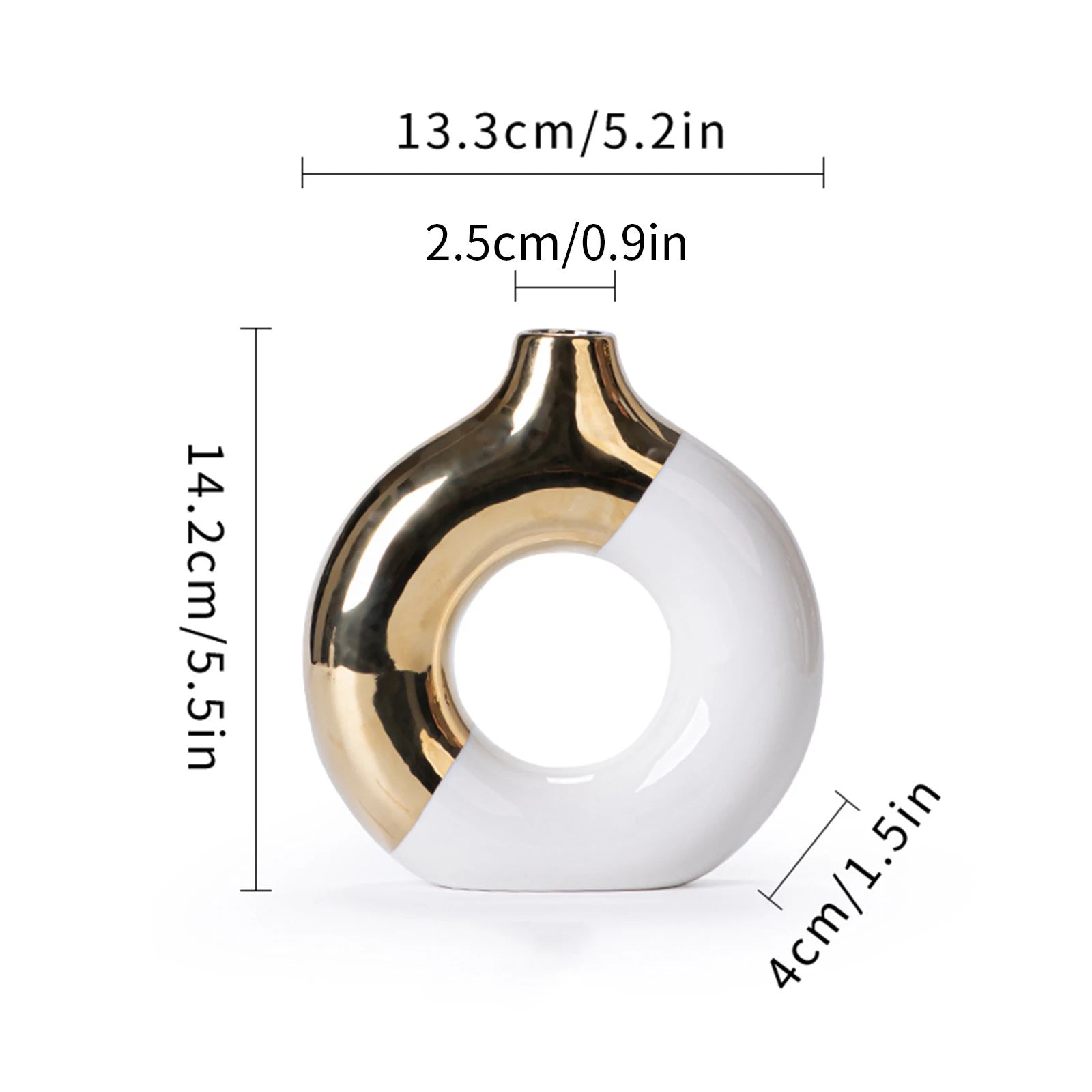 Accent Ceramic Modern Donut Vase product detail view 6