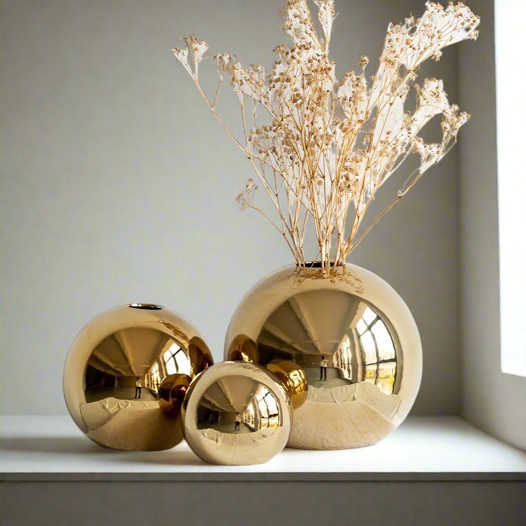 Ball Minimalist Ceramic and Porcelain Round Vase product view