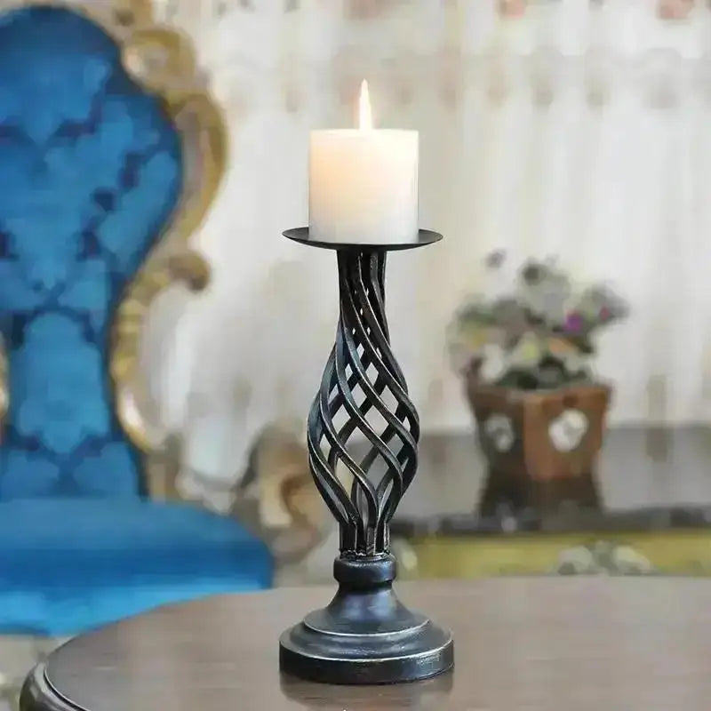 Intricate Iron Pillar Candle Holder product view