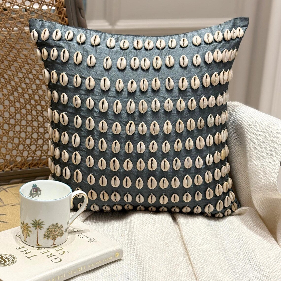 Decorative Shell throw pillow cover, product view 5