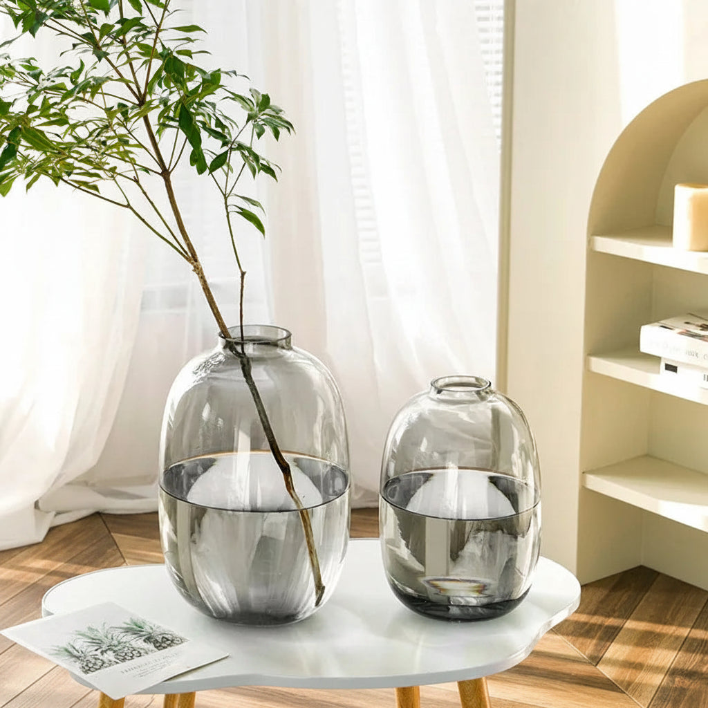 Minimalist Glass Rounded Bulb Vase product detail view 4