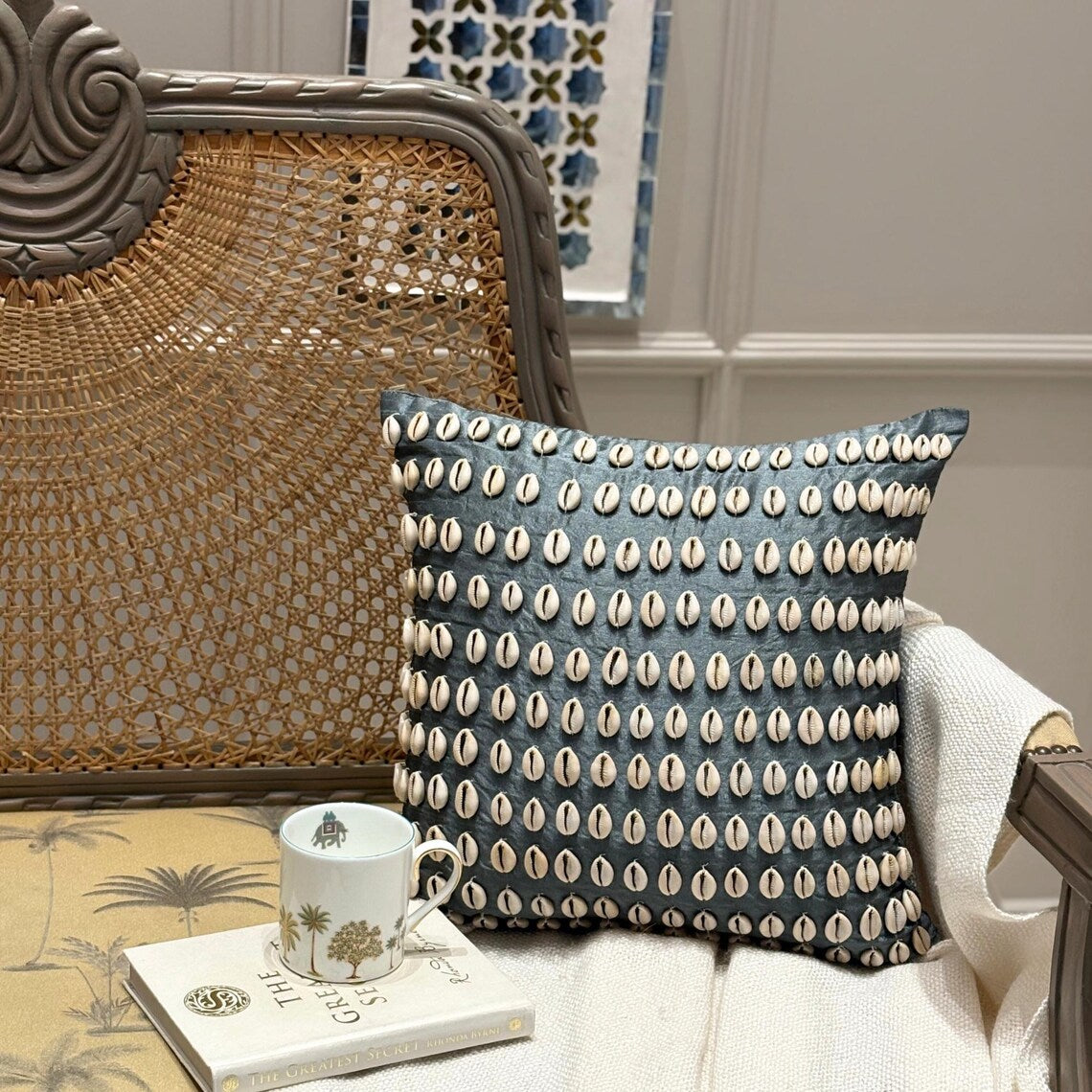 Decorative Shell throw pillow cover, product view 6