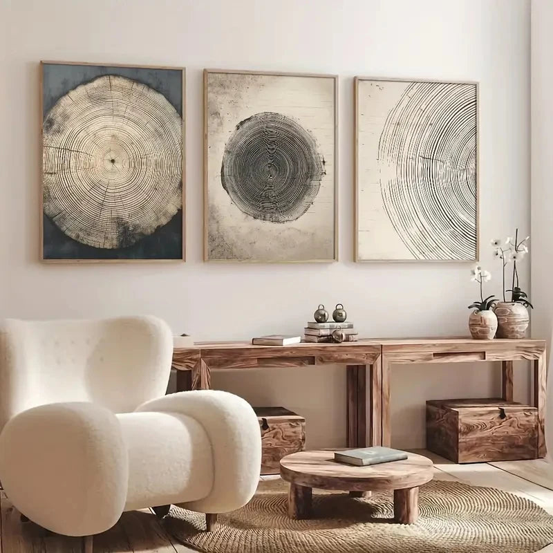 Detailed Tree Ring Tree Wall Art Print product detail view 2