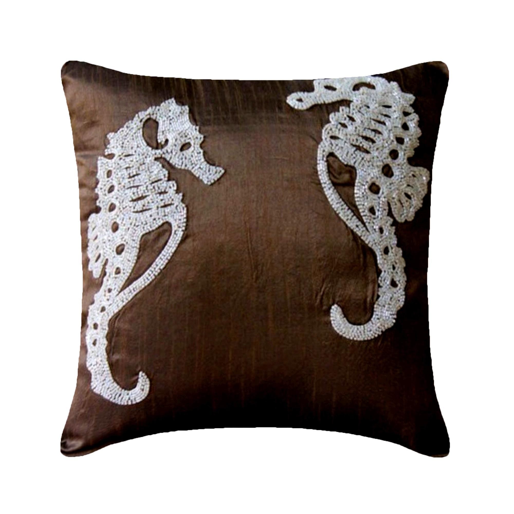 Seahorse Pattern throw pillow cover, product view 6