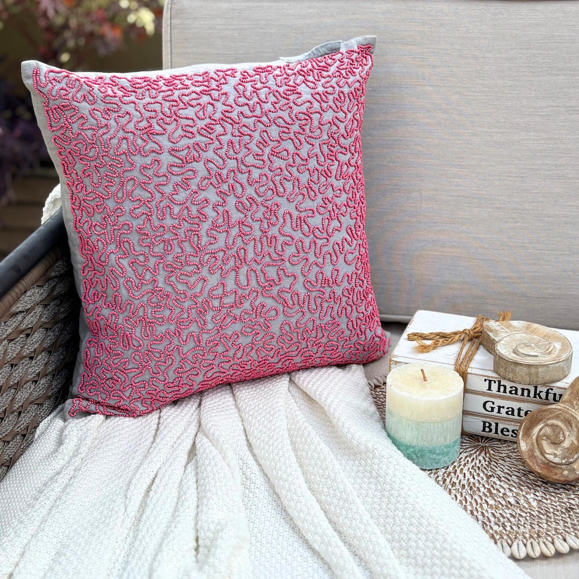 Floral Maze throw pillow cover, product view 12