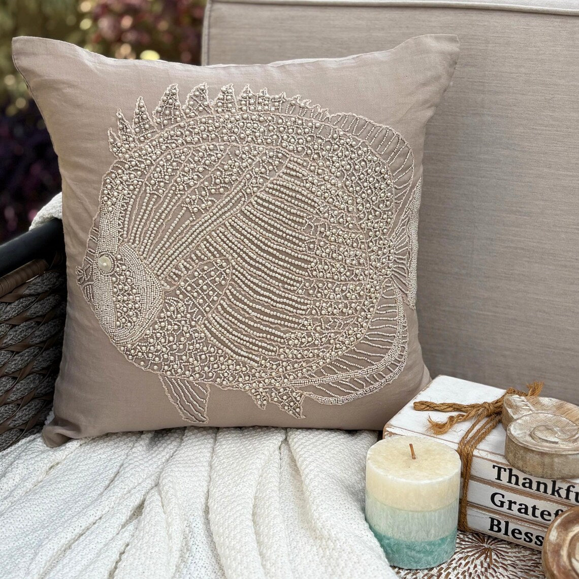 Scallop Shell throw pillow cover, product view 16