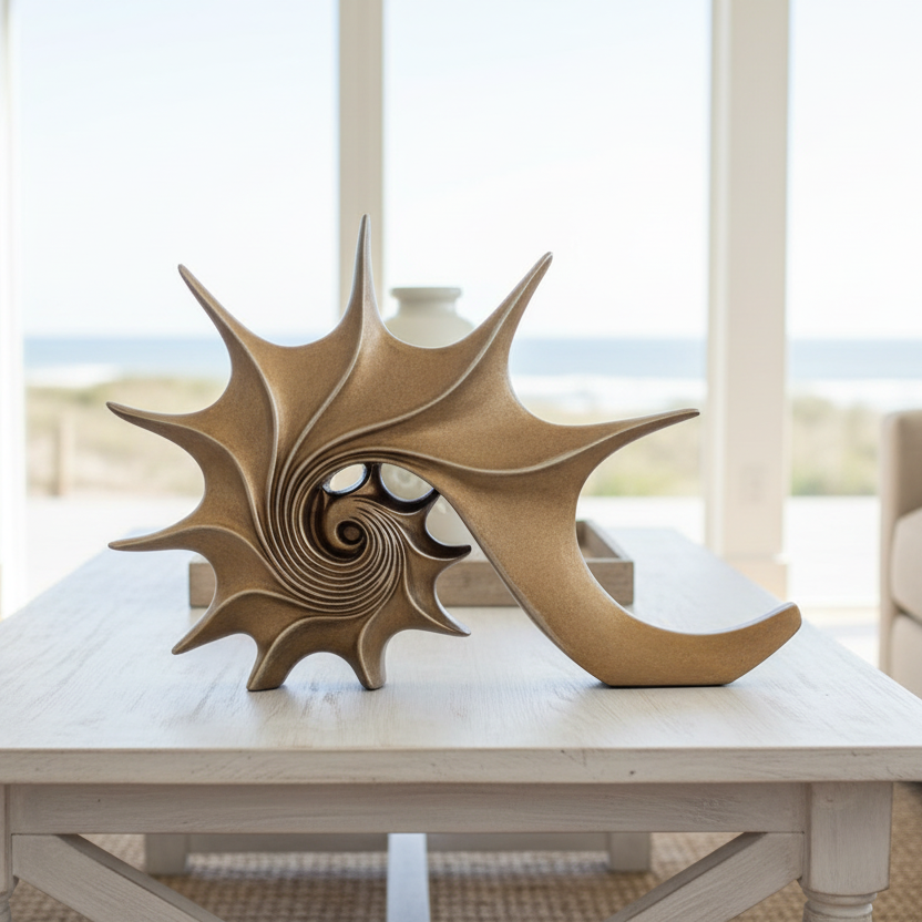 Coastal and Resin Conch Shell Statue product view