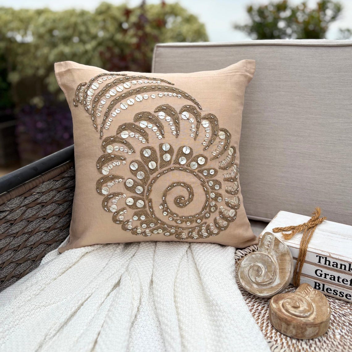 Scattered Shell throw pillow cover, product view 3