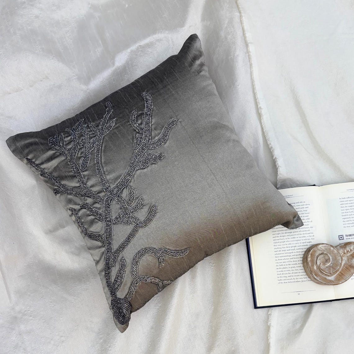Coral Arrangement throw pillow cover, product view 11