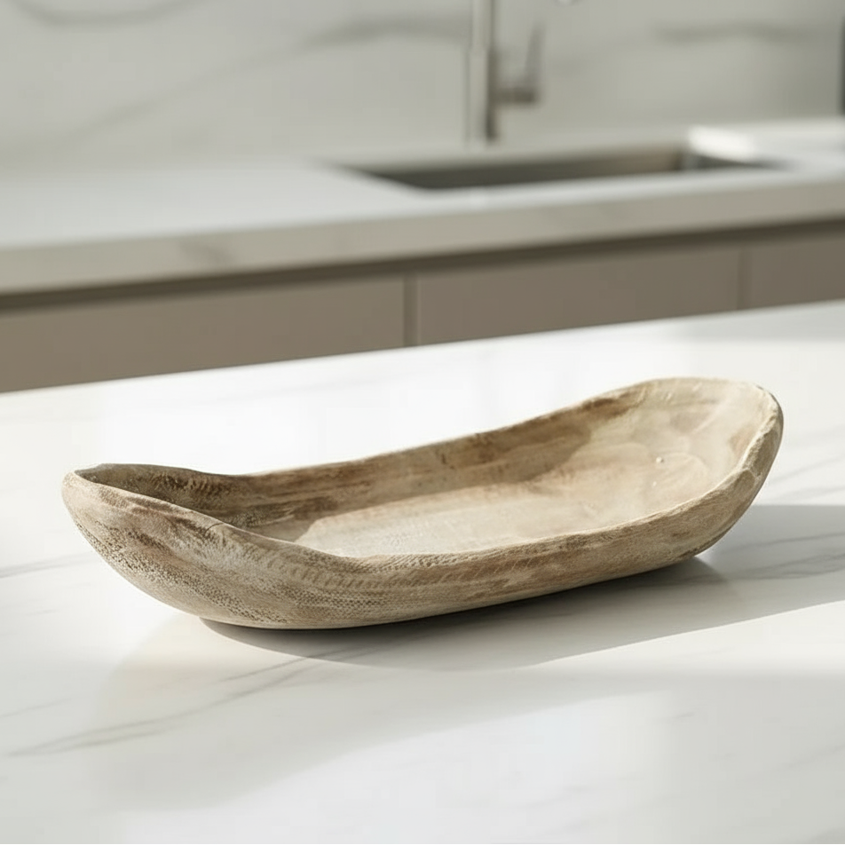 Paulownia Wooden Boat Fruit Tray Centerpiece product view