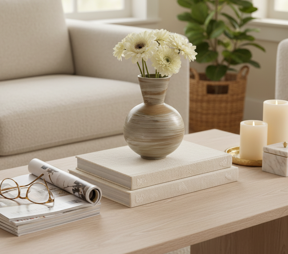 Freeform Brushed Rough Ceramic Flower Vase product view