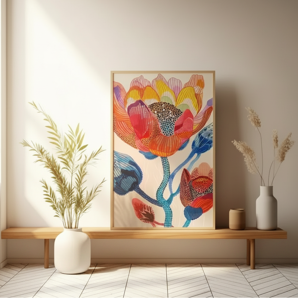 Gallery Accent Floral Abstract Wall Art Print product detail view 3