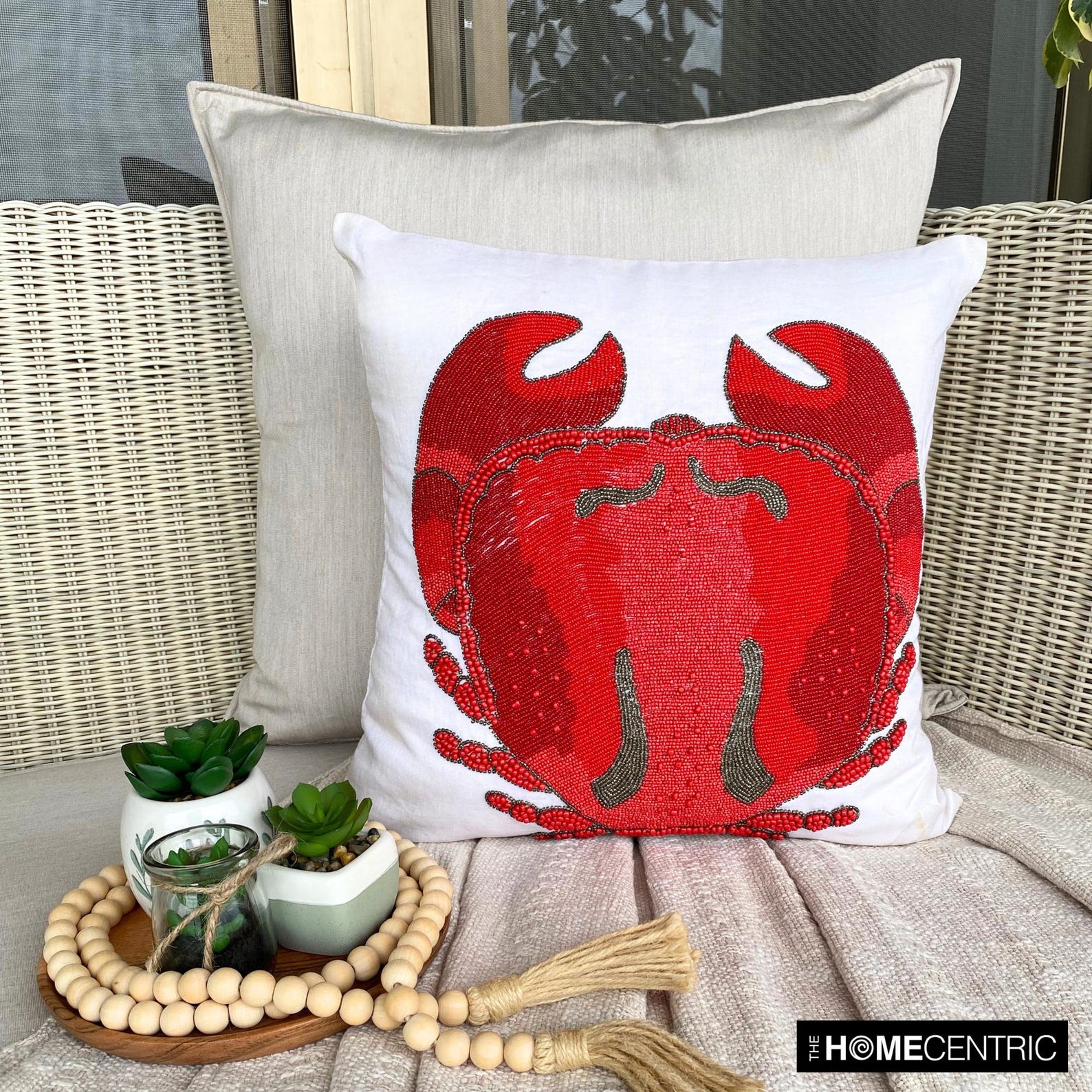 Crab Motif throw pillow cover, product view 3