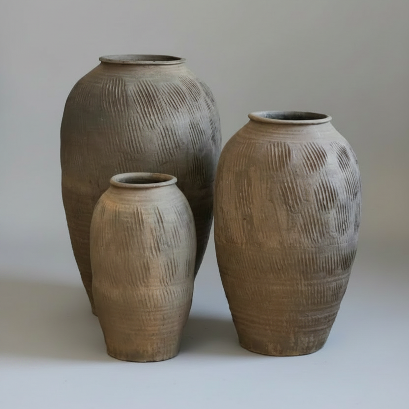 Rustic Zen Large Terracotta Floor Pot Vase product view