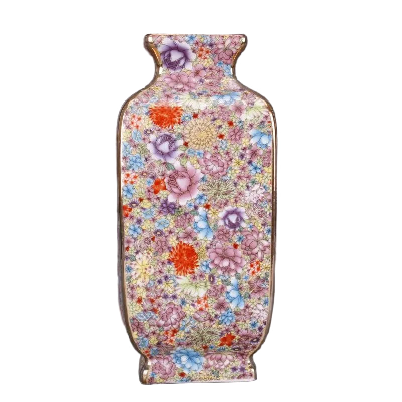 Porcelain Floral and Pattern Enamel Vase product detail view 3