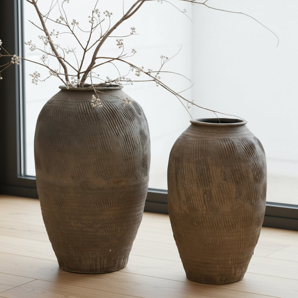 Rustic Zen Large Terracotta Floor Pot Vase product detail view 2