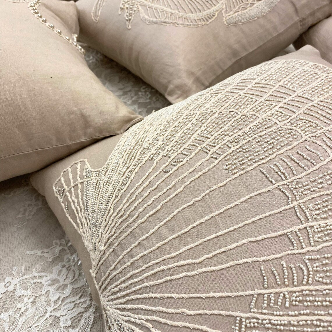 Scallop Shell throw pillow cover, product view 4