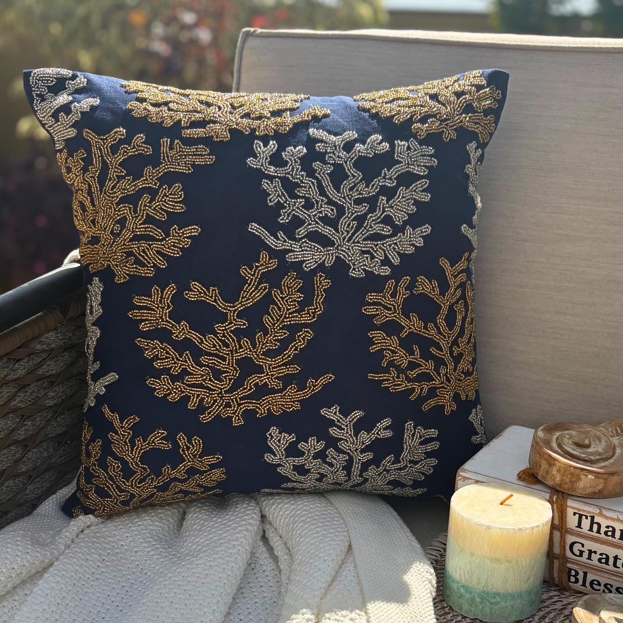 Underwater Seaweed throw pillow cover, product view 1
