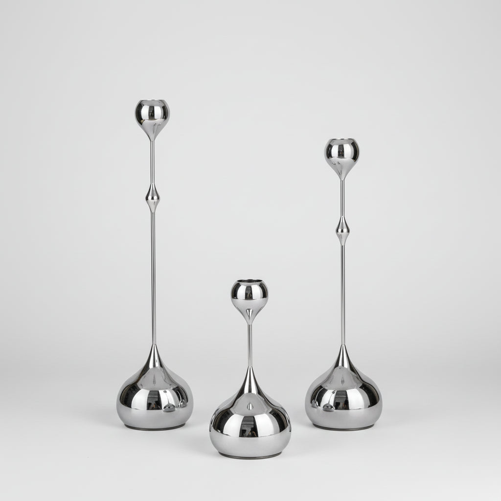 Modern Art Metallic Stem Taper Candle Holder product detail view 5