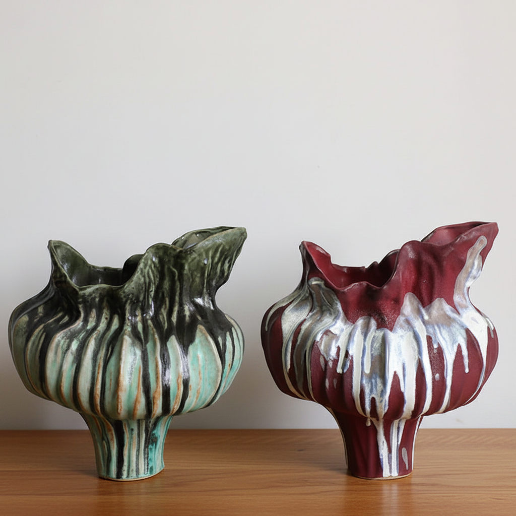 Irregular Drip Porcelain Ceramic Vase product detail view 2