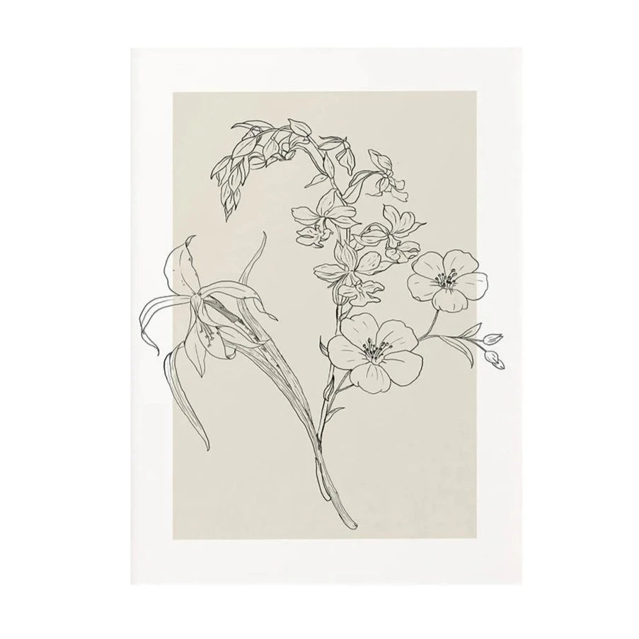 Floral Sketch Wall Art Print product detail view 6
